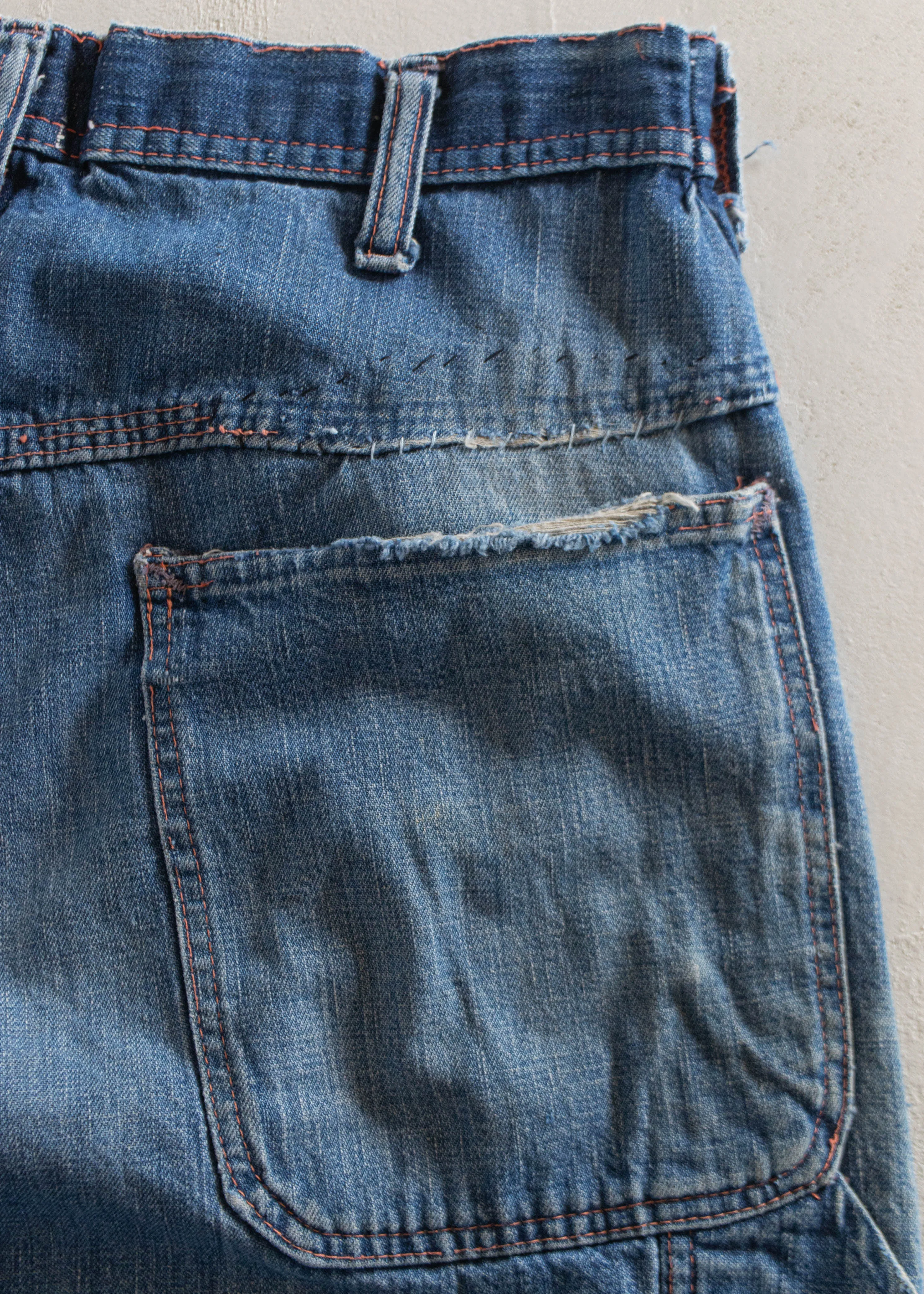 1950s Sanforized Denim Carpenter Pants Size Women's 30 Men's 32