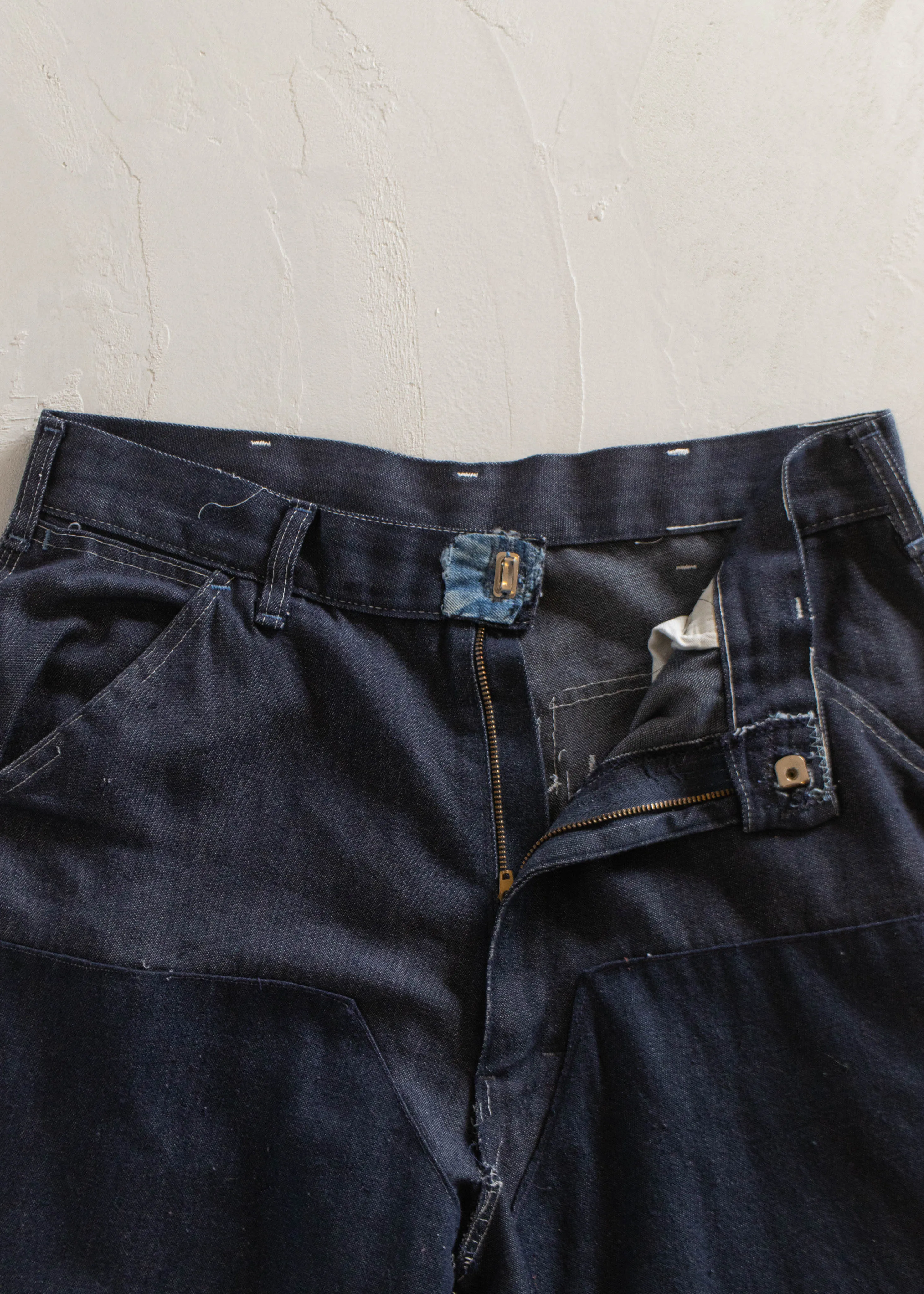 1970s Denim Double Knee Carpenter Pants Size Women's 29 Men's 32