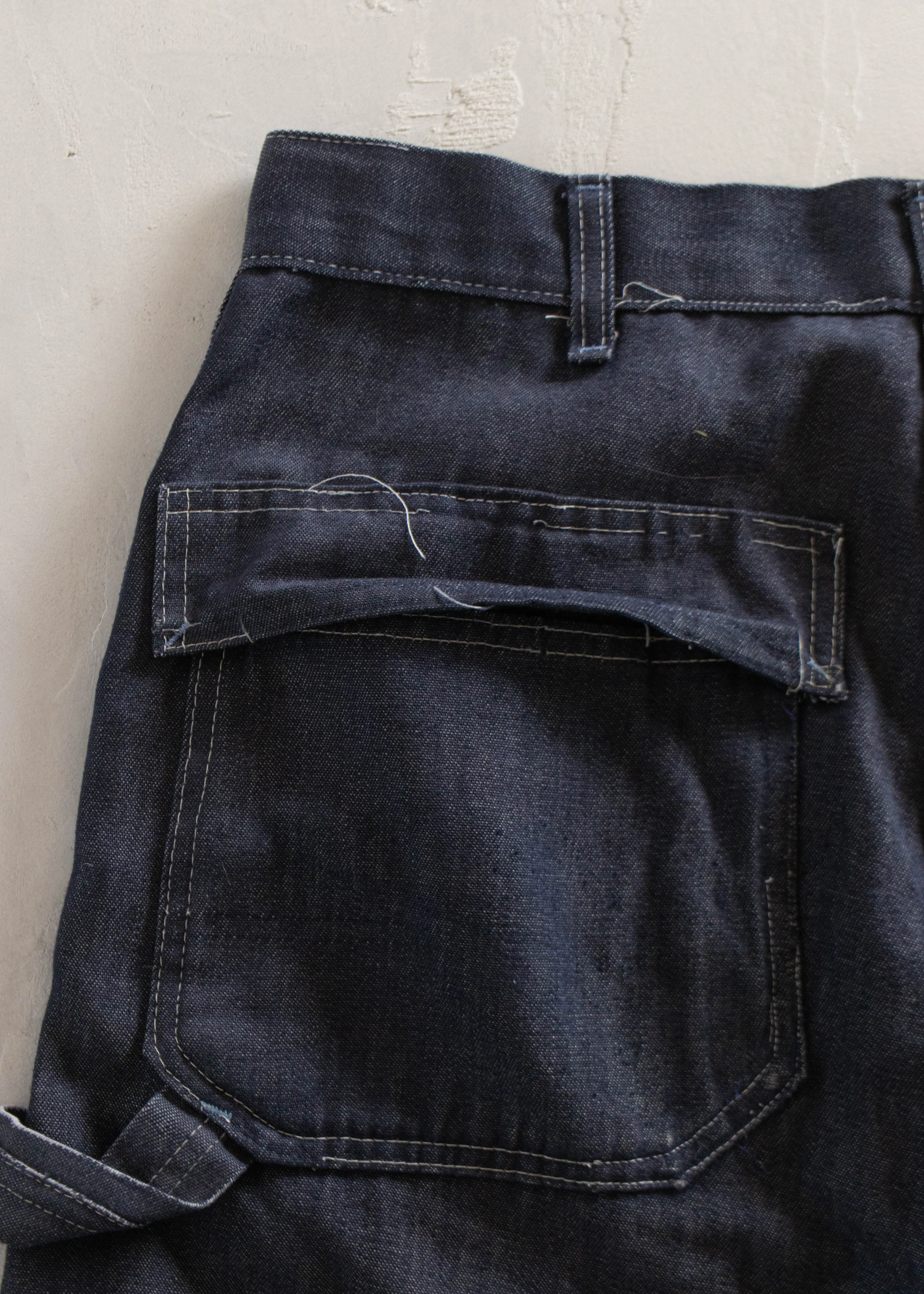1970s Denim Double Knee Carpenter Pants Size Women's 29 Men's 32