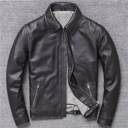 2020 European Slim Real Cowleather Jacket Coat Oversized 4XL Big and Tall Man&#39;s Genuine Leather Jackets Motorcycle Clothing A924