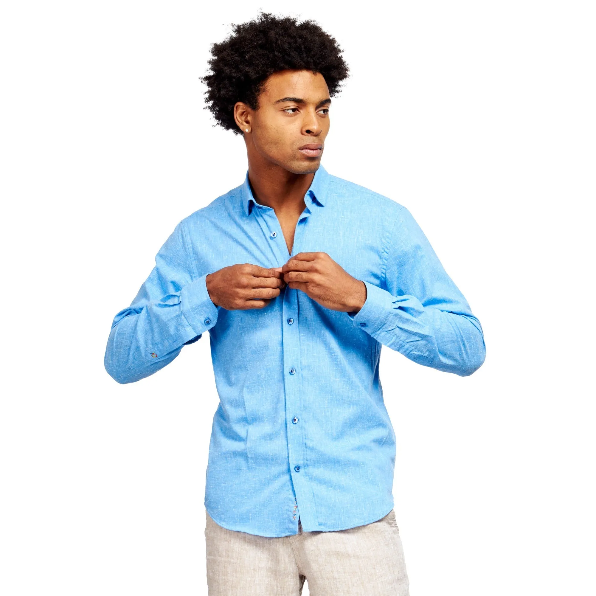 Bottle Shop Button Down Shirt - Blue