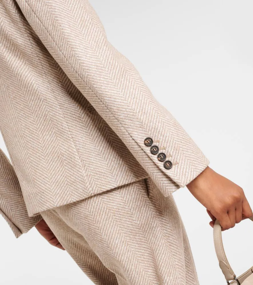 Brunello Cucinelli Chevron wool-blend blazer