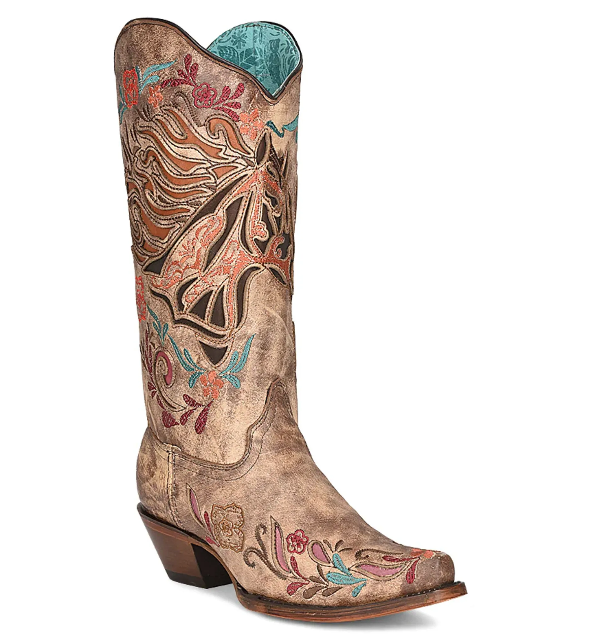 Corral Horse Inlay Iridescent boot  A4371