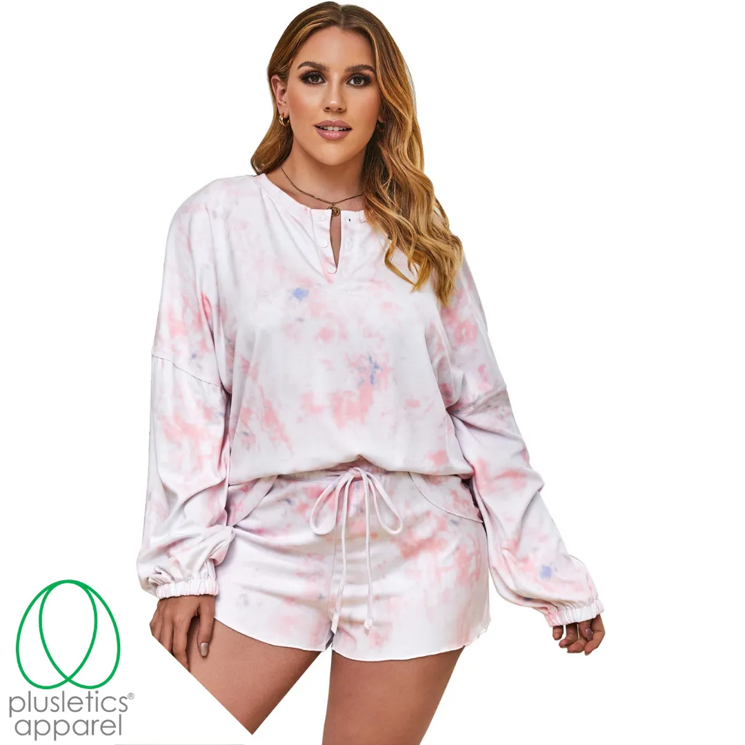 Cozy Plush - Long Sleeve Shorts Set - Blush