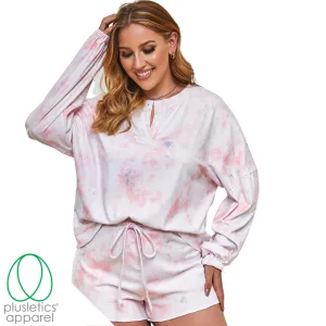 Cozy Plush - Long Sleeve Shorts Set - Blush
