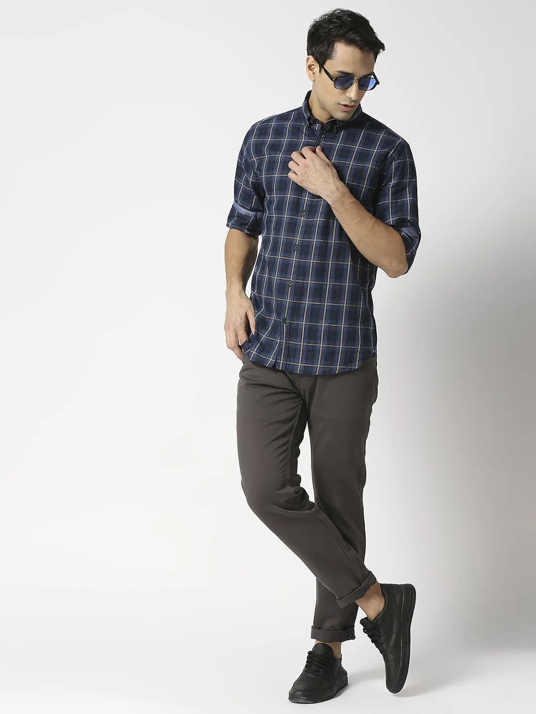 Dark Grey Slim Fit Cotton Stretch Jeans