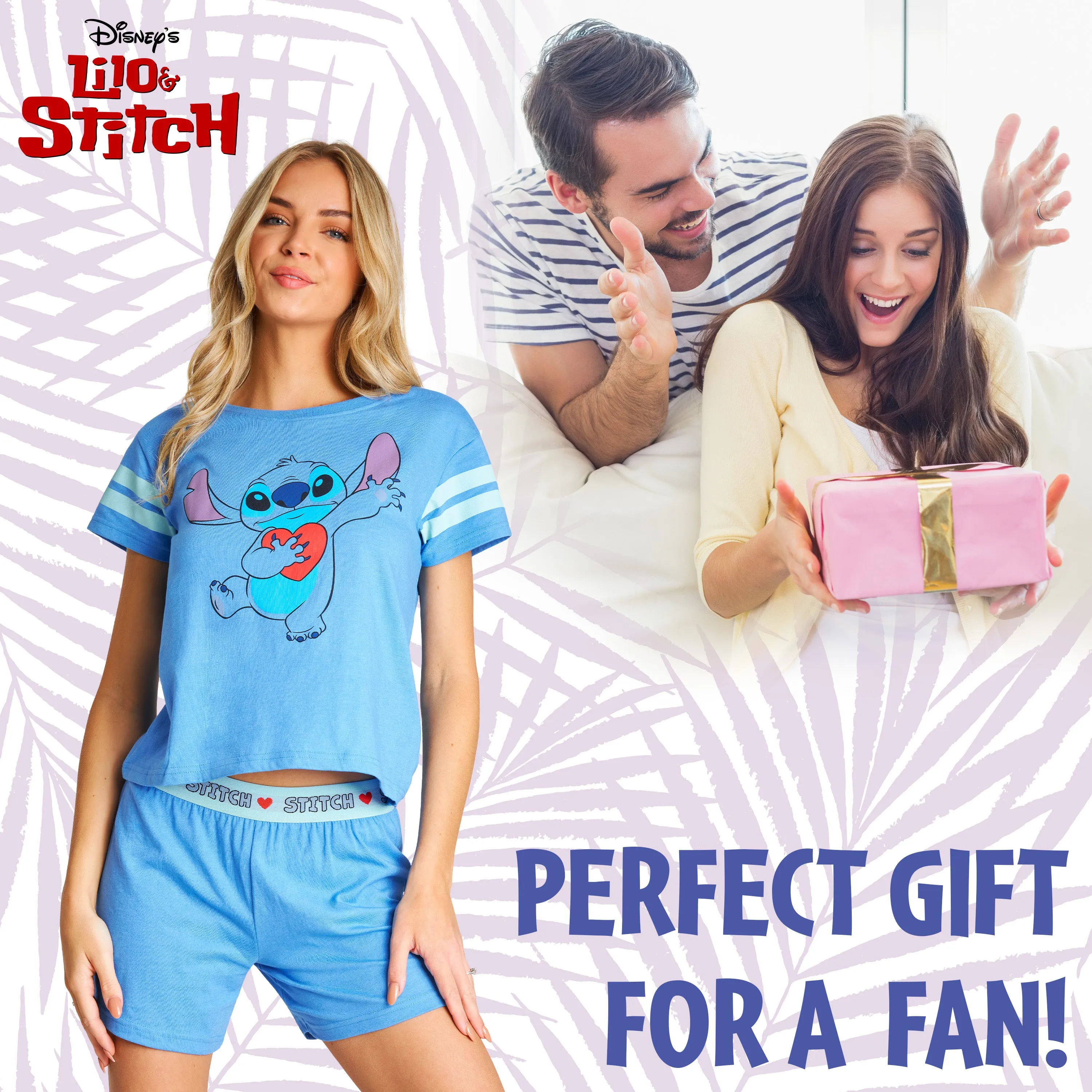 Disney Stitch Womens Pyjamas Short PJs for Women
