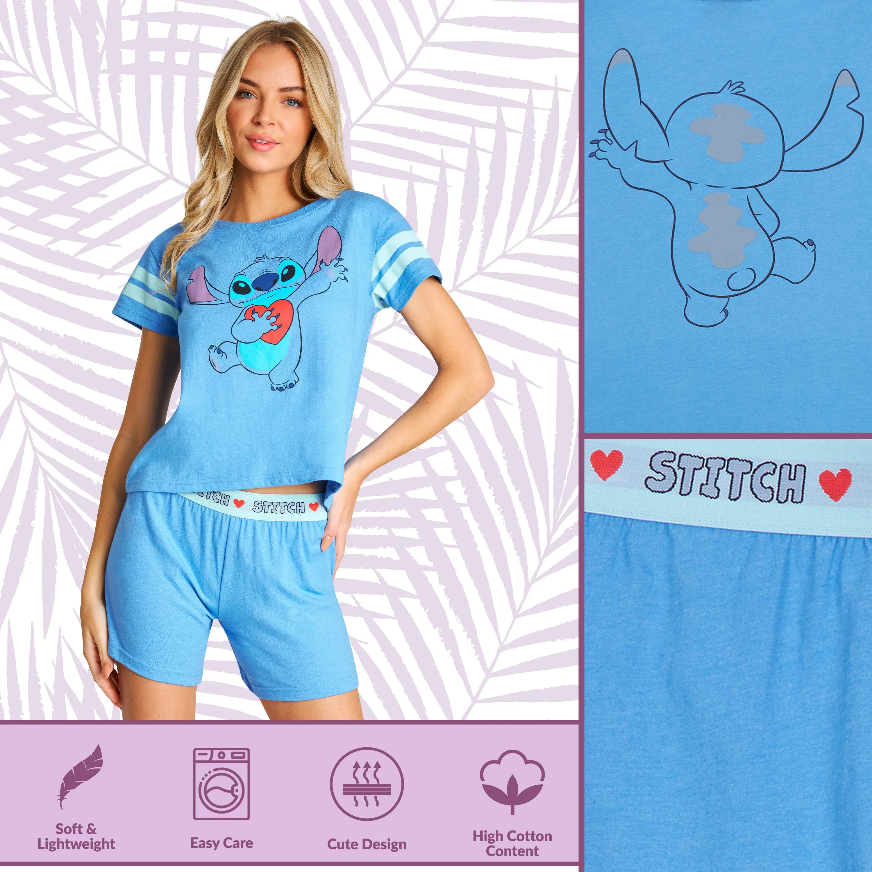 Disney Stitch Womens Pyjamas Short PJs for Women