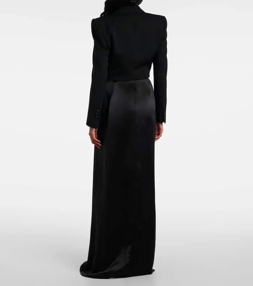Dolce&Gabbana Cropped cotton-blend tuxedo jacket
