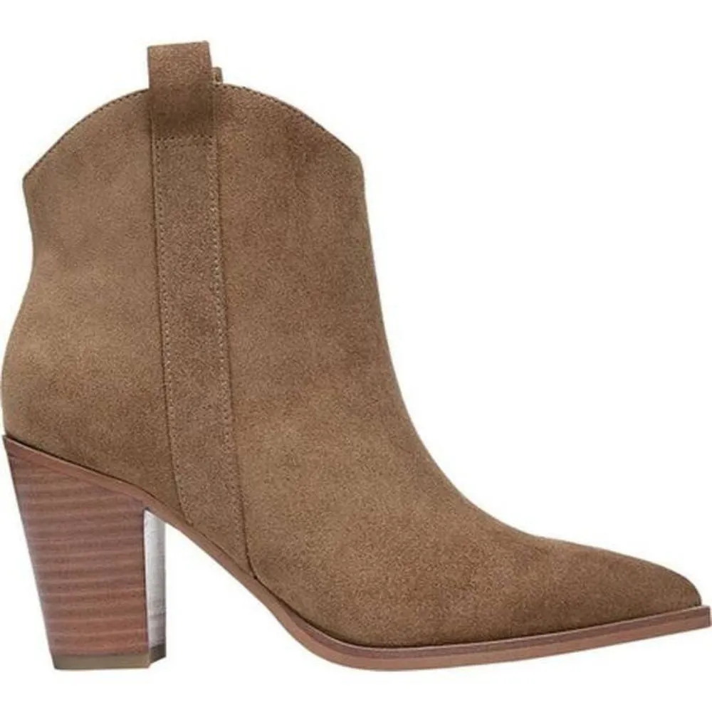 Ella Teddy Brown Suede Franco Sarto Ankle Boots