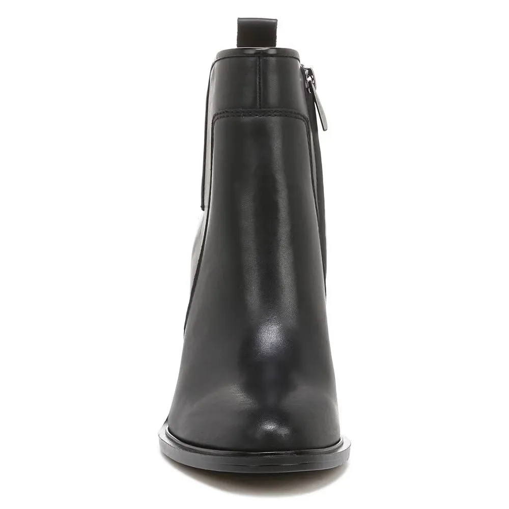 Gamble Black Leather Franco Sarto Ankle Boots