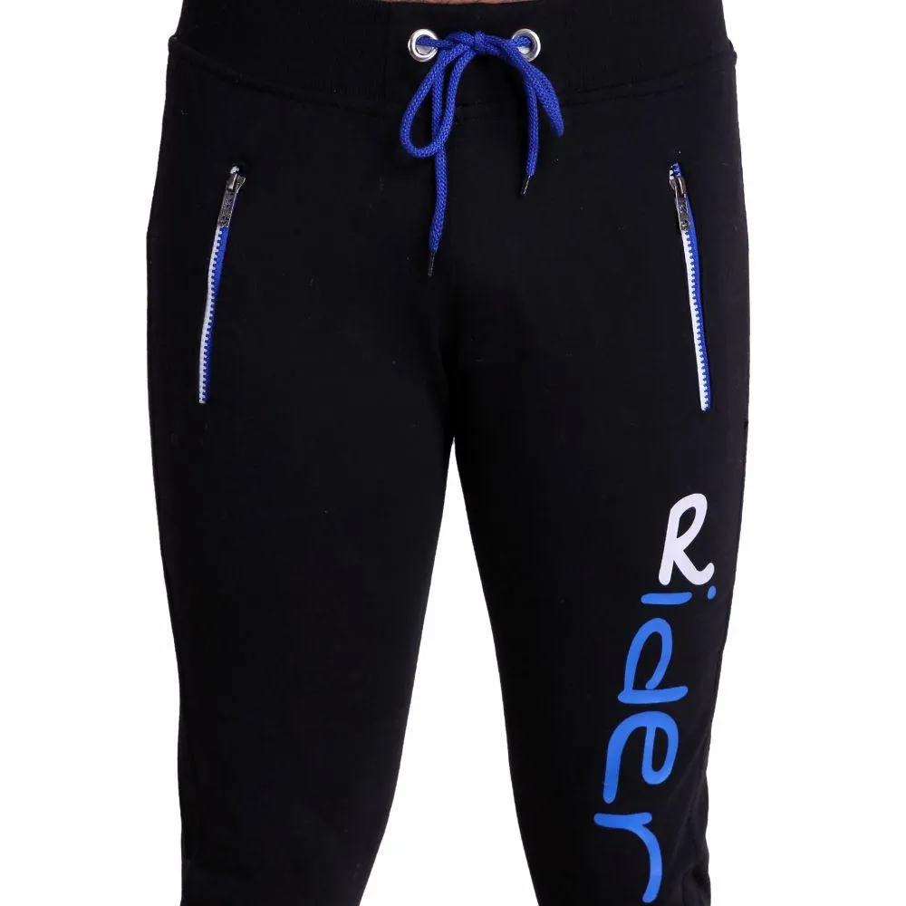 HiFlyers Mens Slimfit Track Pants (Black)
