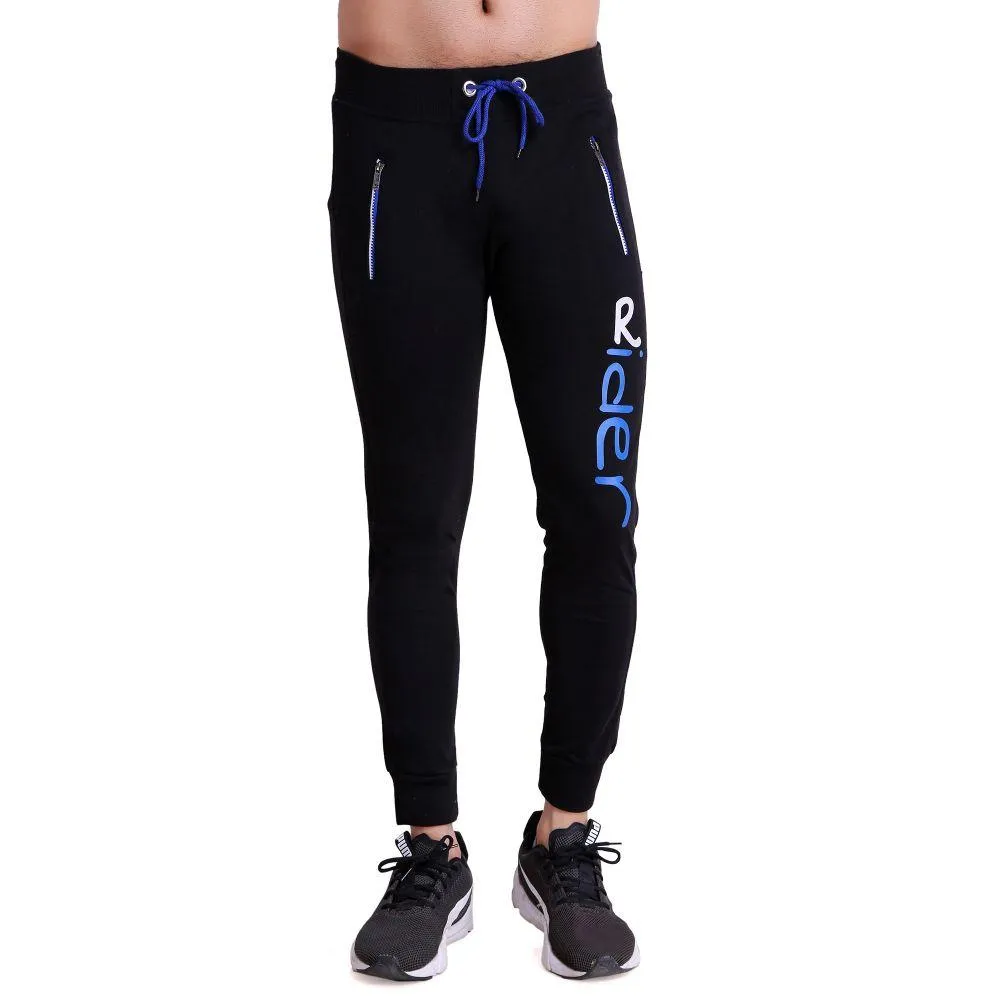 HiFlyers Mens Slimfit Track Pants (Black)