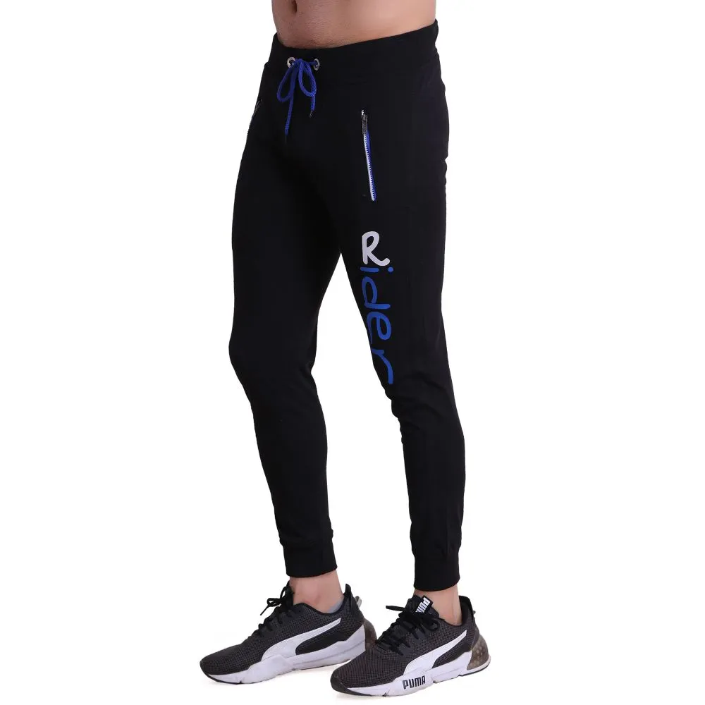 HiFlyers Mens Slimfit Track Pants (Black)
