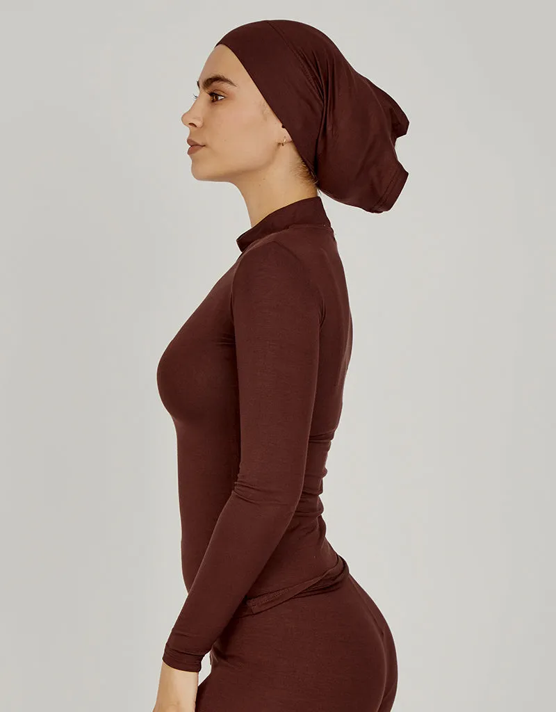 High Neck Cotton Body Top - Dark Shades