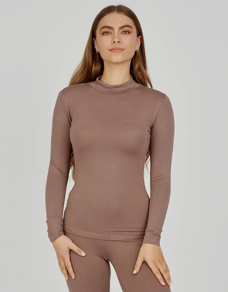 High Neck Cotton Body Top - Dark Shades