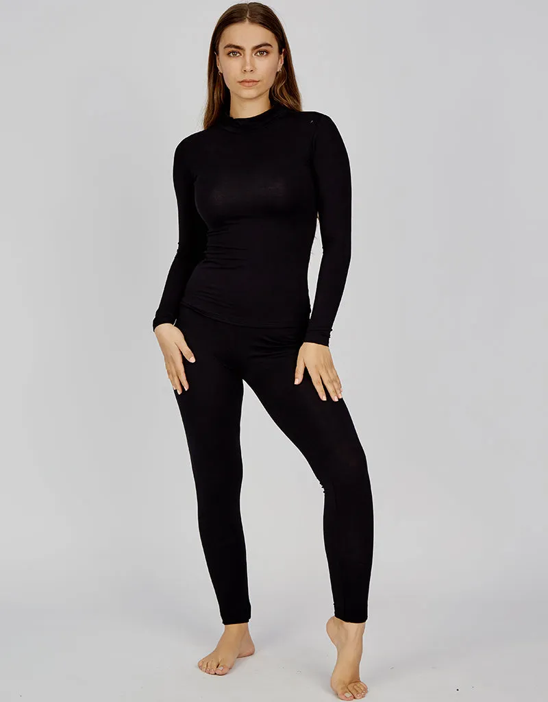 High Neck Cotton Body Top - Dark Shades