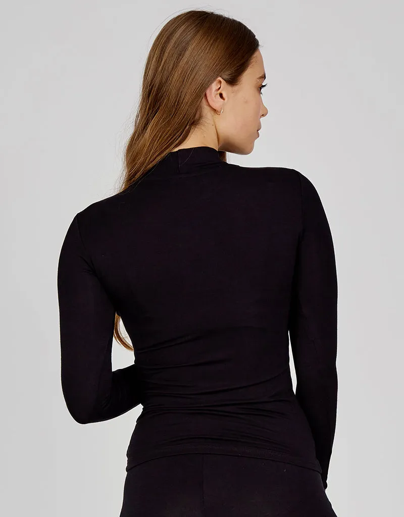 High Neck Cotton Body Top - Dark Shades