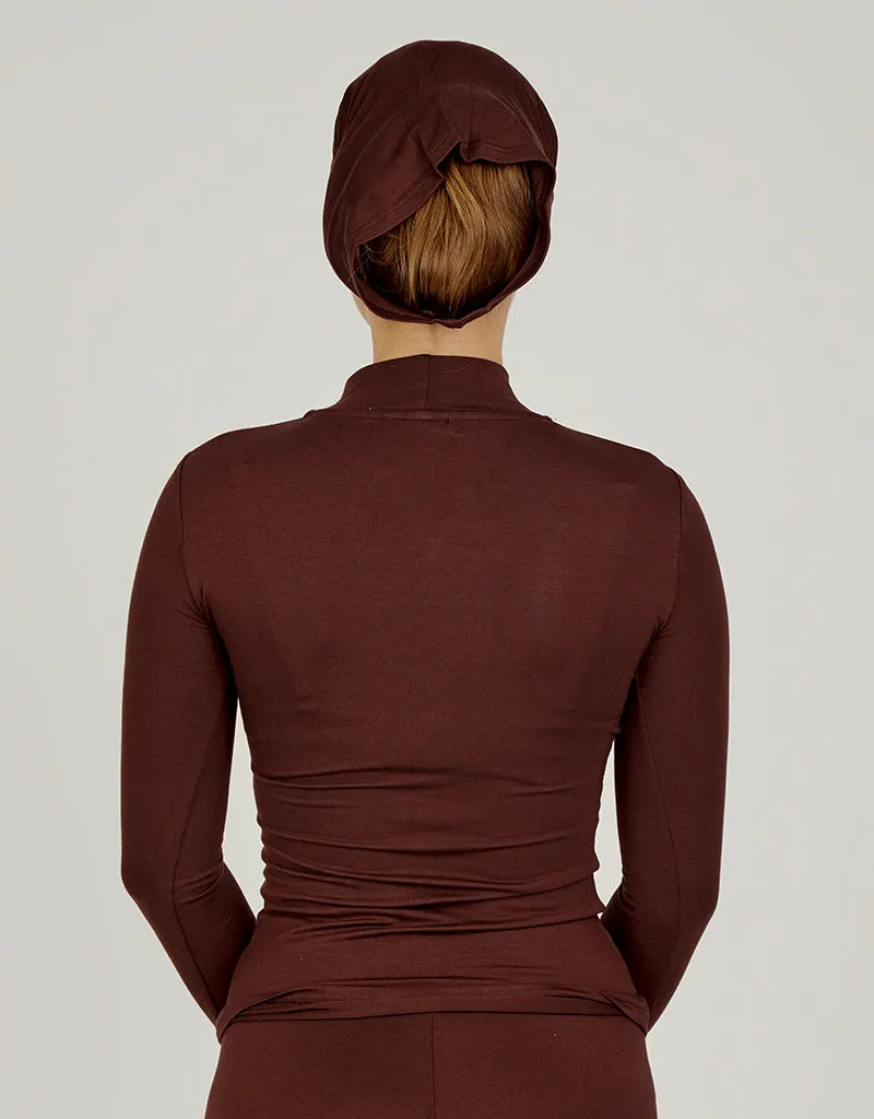 High Neck Cotton Body Top - Dark Shades