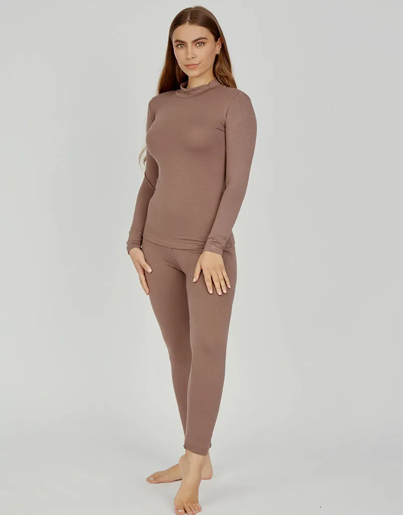 High Neck Cotton Body Top - Dark Shades
