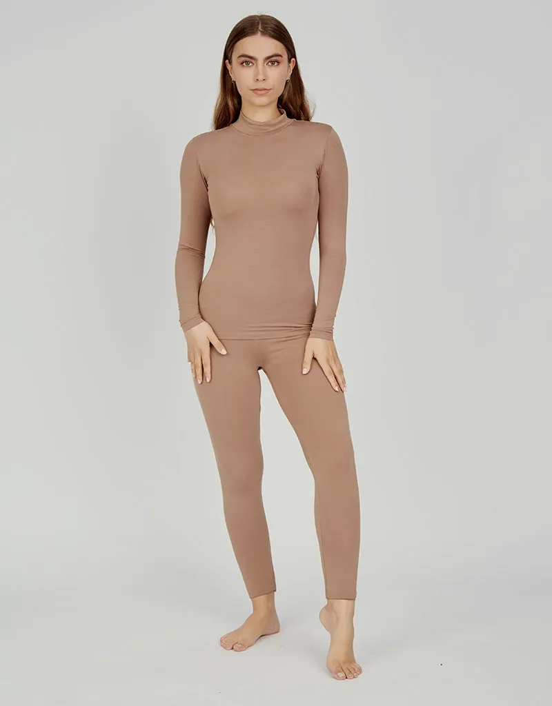 High Neck Cotton Body Top - Dark Shades