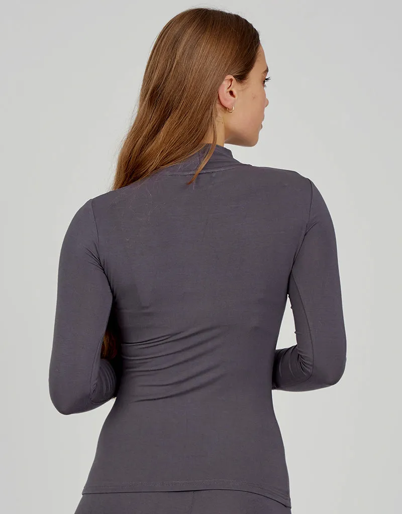 High Neck Cotton Body Top - Dark Shades