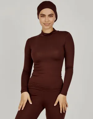 High Neck Cotton Body Top - Dark Shades