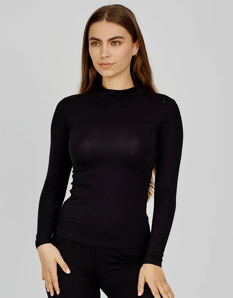High Neck Cotton Body Top - Dark Shades