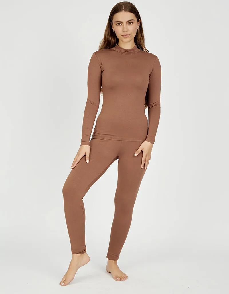 High Neck Cotton Body Top - Dark Shades