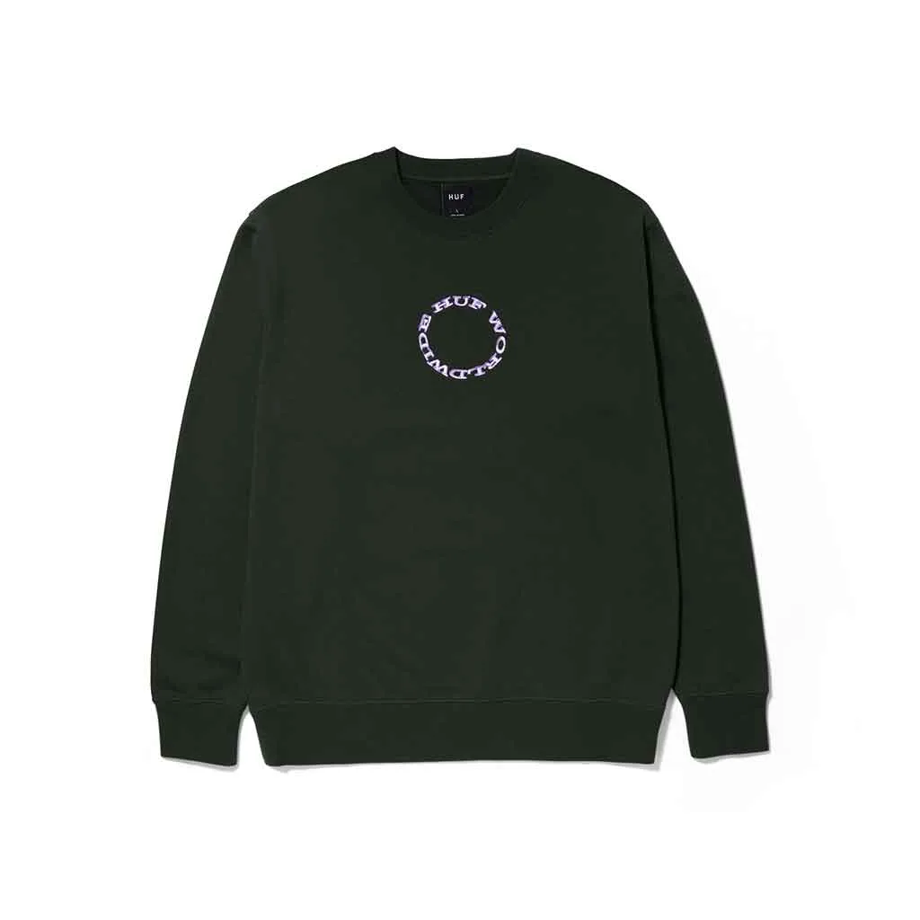Huf Hard Note Crewneck - Hunter Green