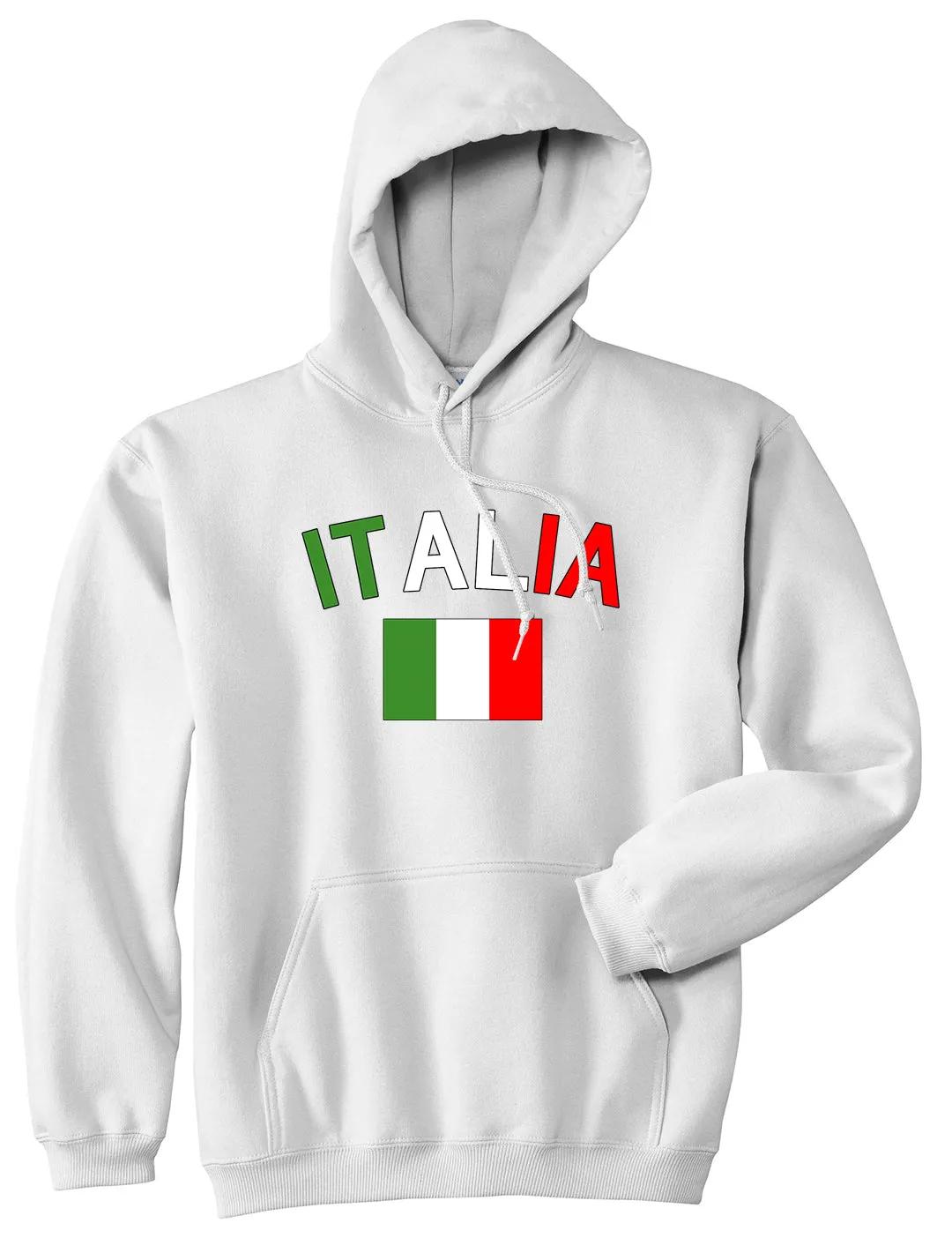 Italia With Flag Italy Futbol Mens Pullover Hoodie