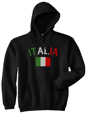 Italia With Flag Italy Futbol Mens Pullover Hoodie