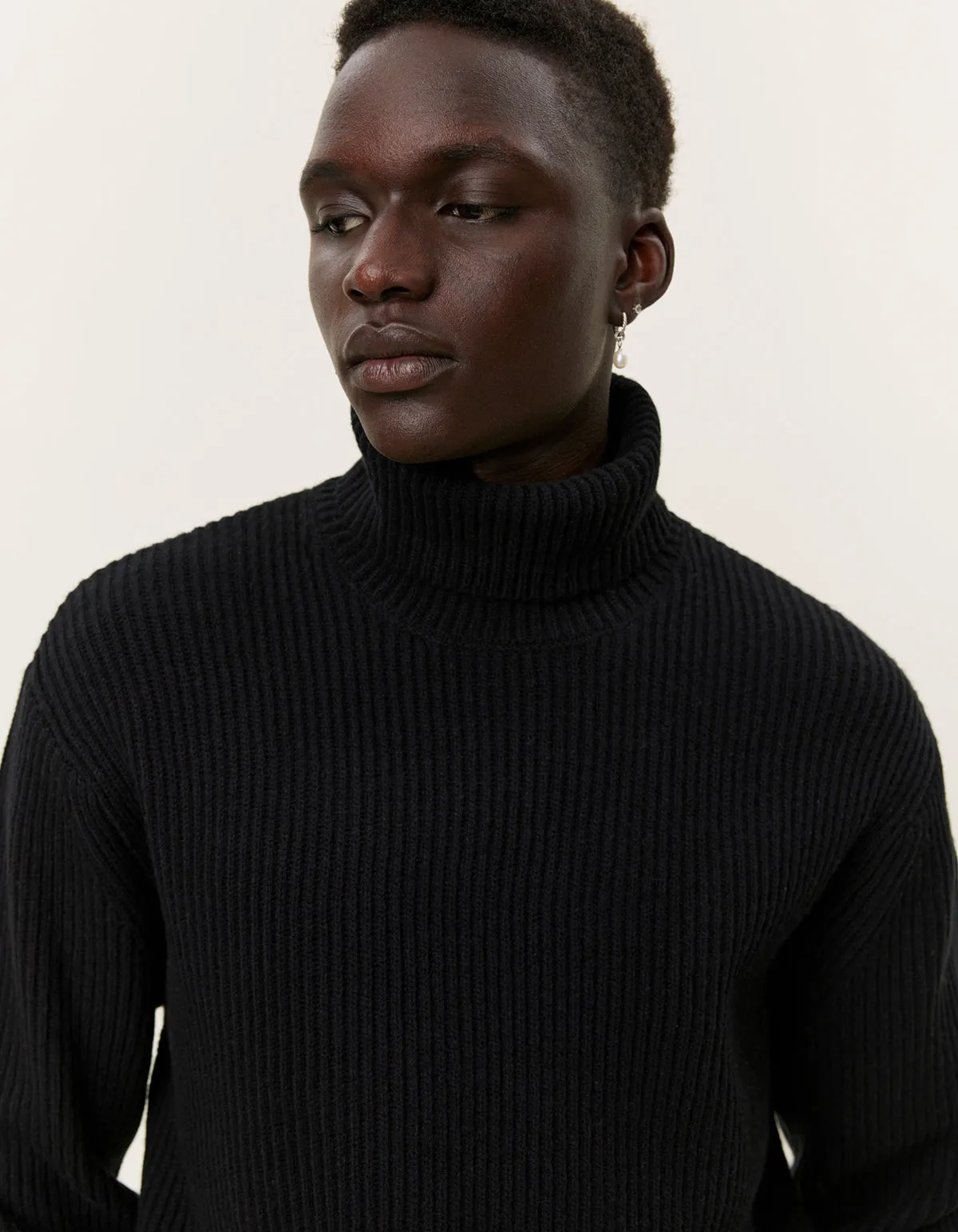 LES DEUX EDDIE WOOL RIB ROLLNECK KNIT - 2 COLORS