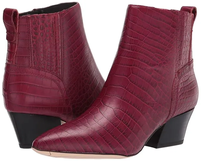 Luca Wine Leather Franco Sarto Ankle Boot