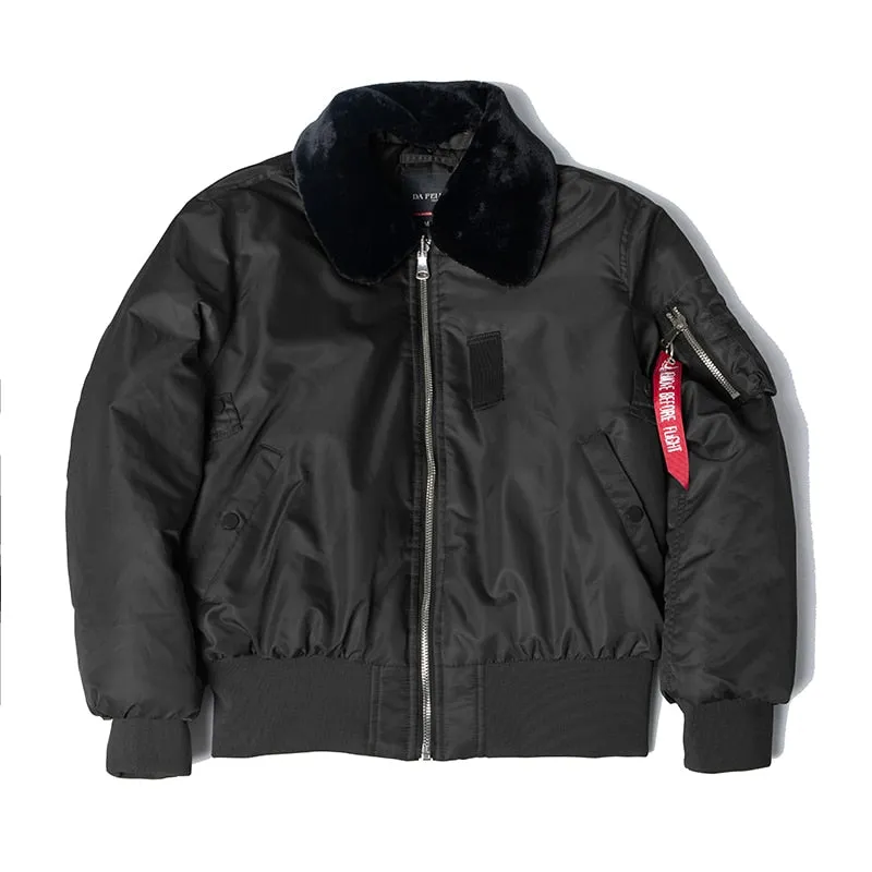 Mens Winter B-15 Bomber Flight Force Pilot Jacket