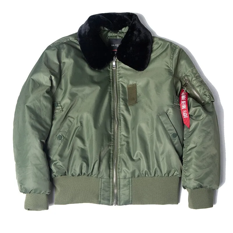 Mens Winter B-15 Bomber Flight Force Pilot Jacket