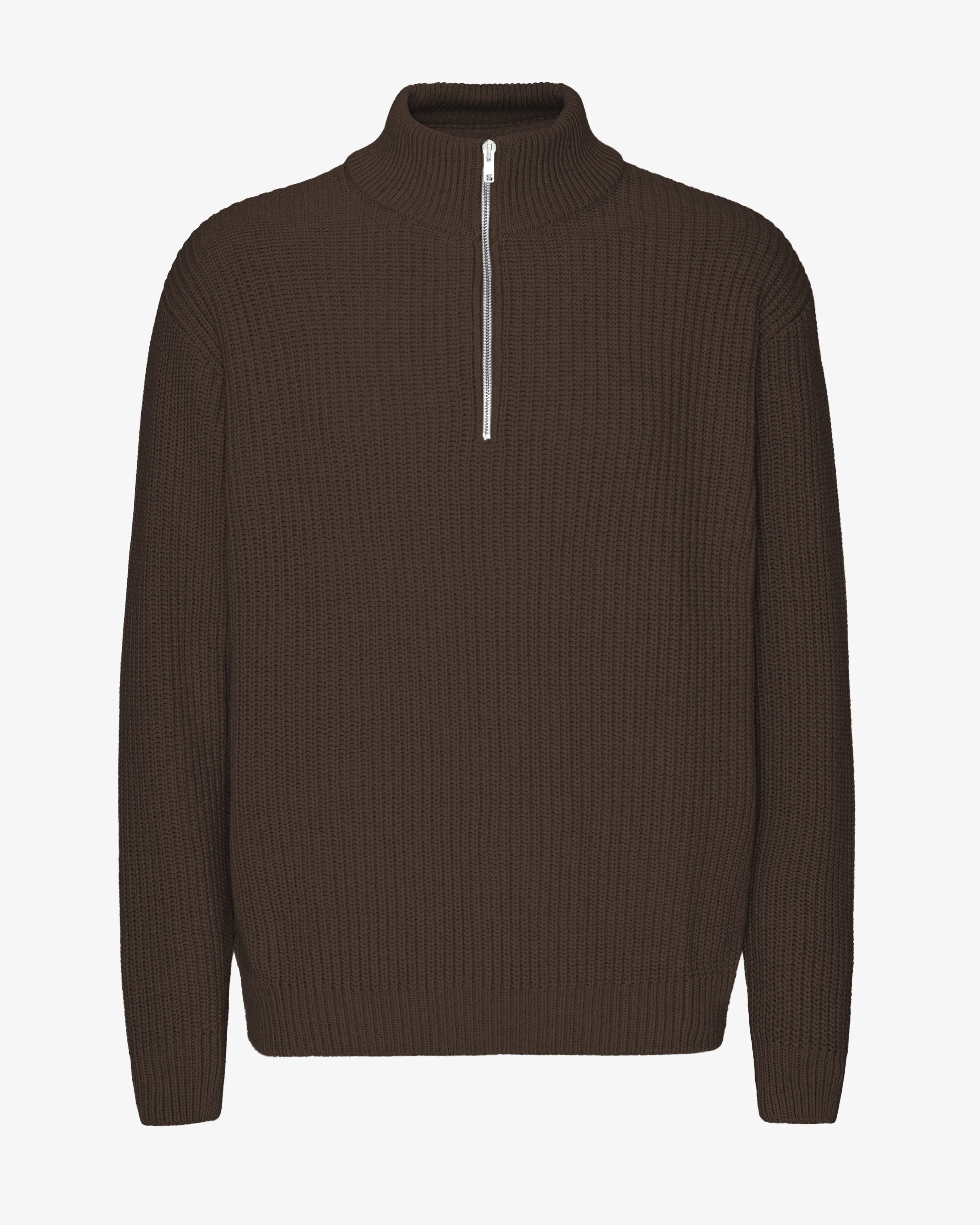 Merino Quarter Zip - Coffee Brown
