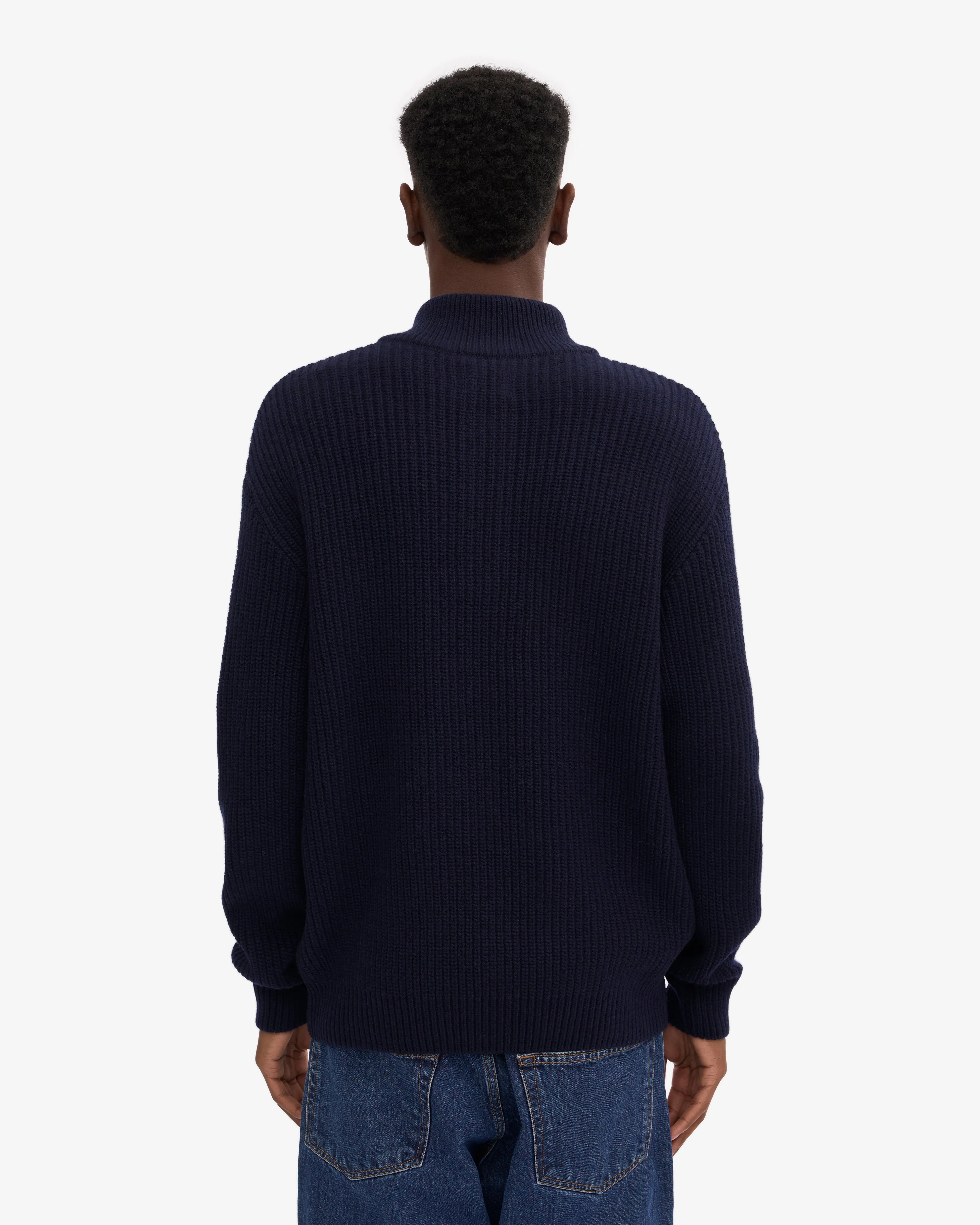 Merino Quarter Zip - Navy Blue