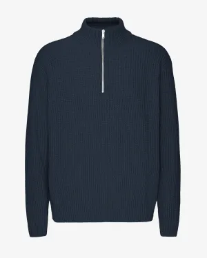 Merino Quarter Zip - Navy Blue