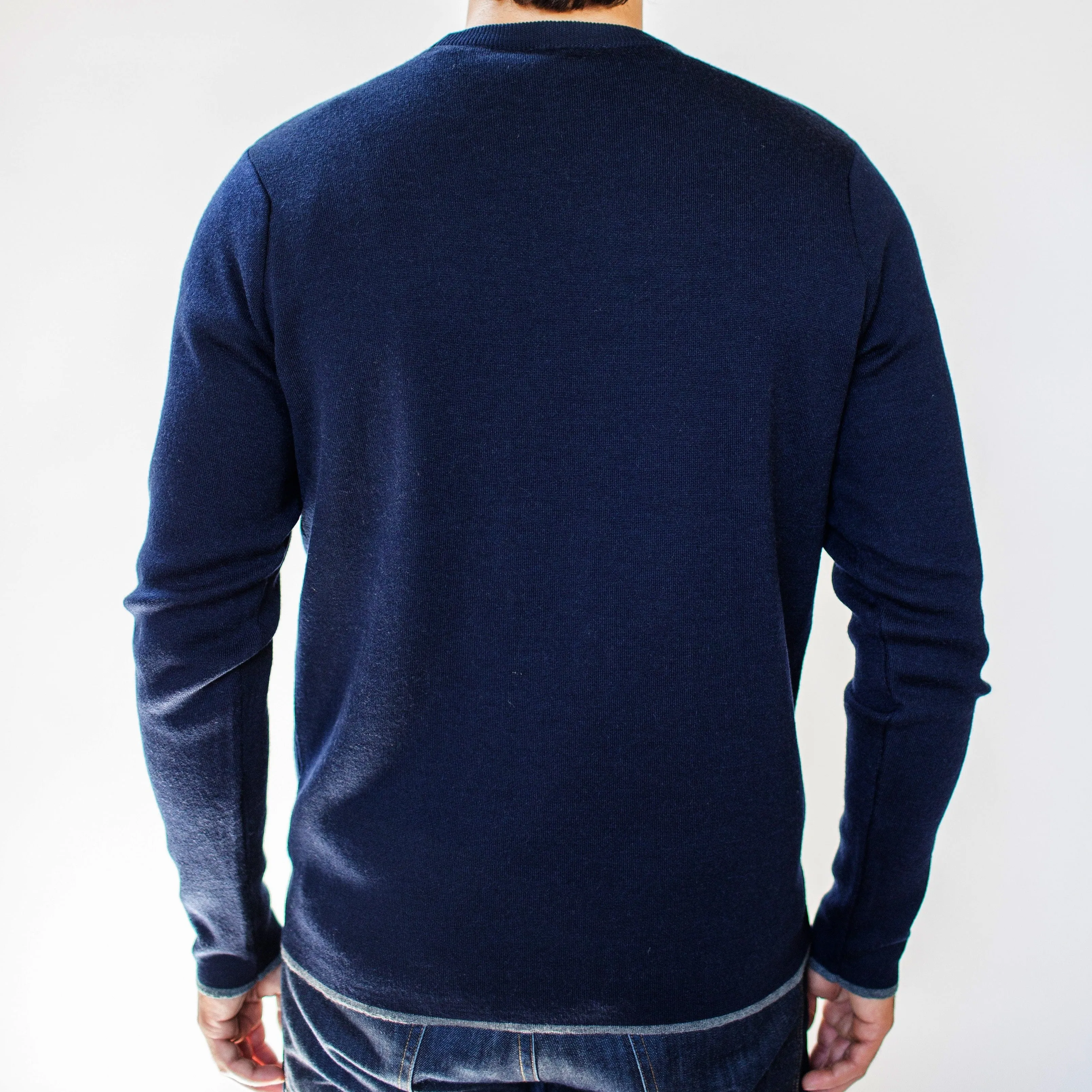 Merino Wool Crewneck (Navy)