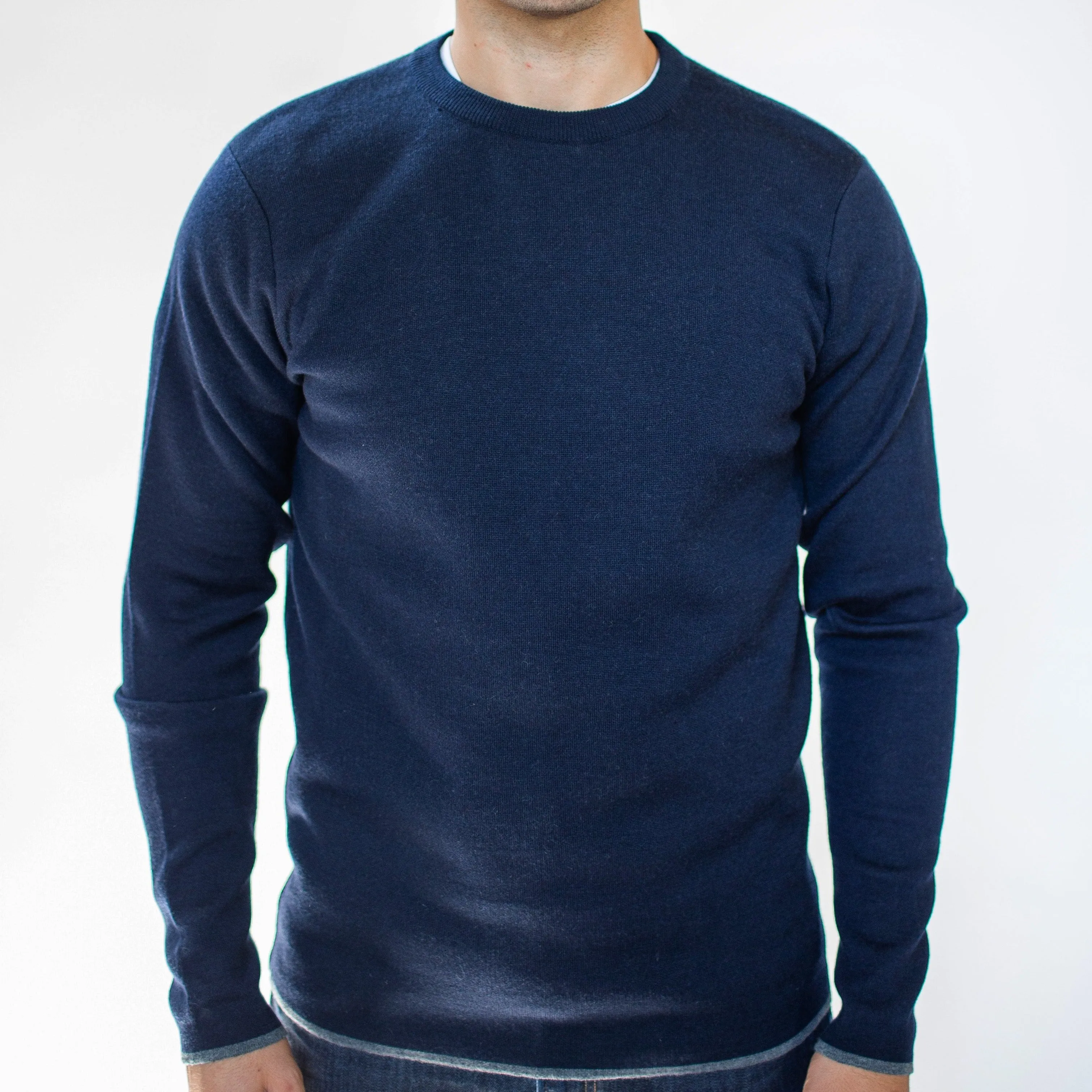 Merino Wool Crewneck (Navy)