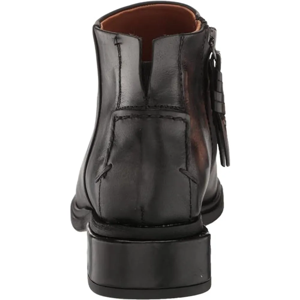 Nemi Black Leather Franco Sarto Ankle Boots
