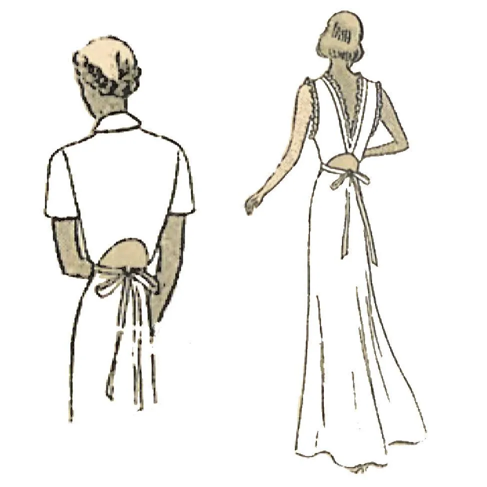 PDF - 1930s Pattern, Art Deco Long Nightgown -  Bust 42” (106.7cm) - Download