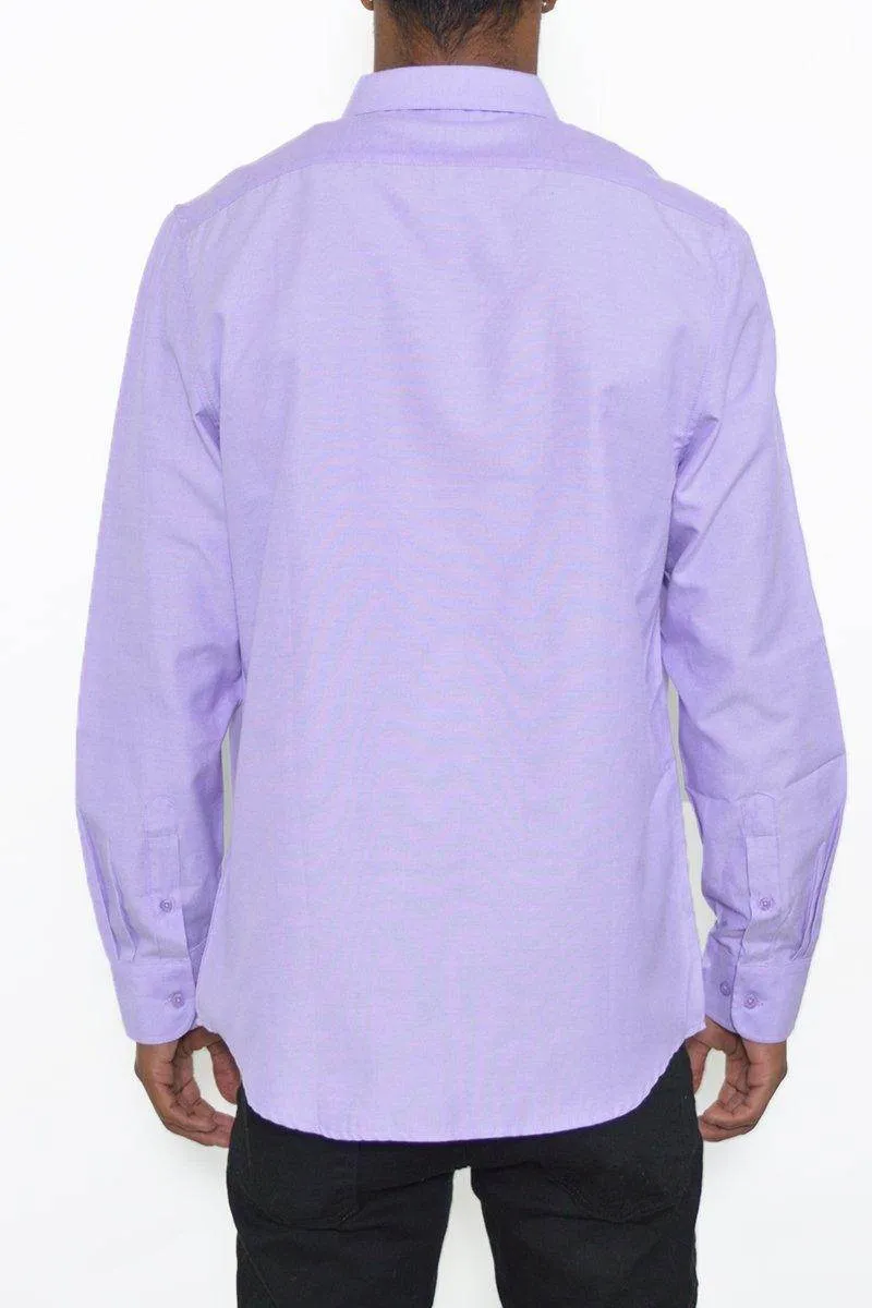 Purple Signature Long Sleeve Button Down Shirt