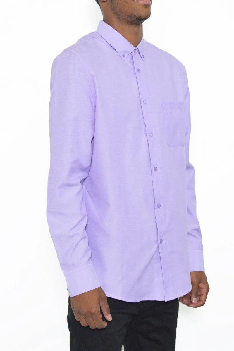 Purple Signature Long Sleeve Button Down Shirt
