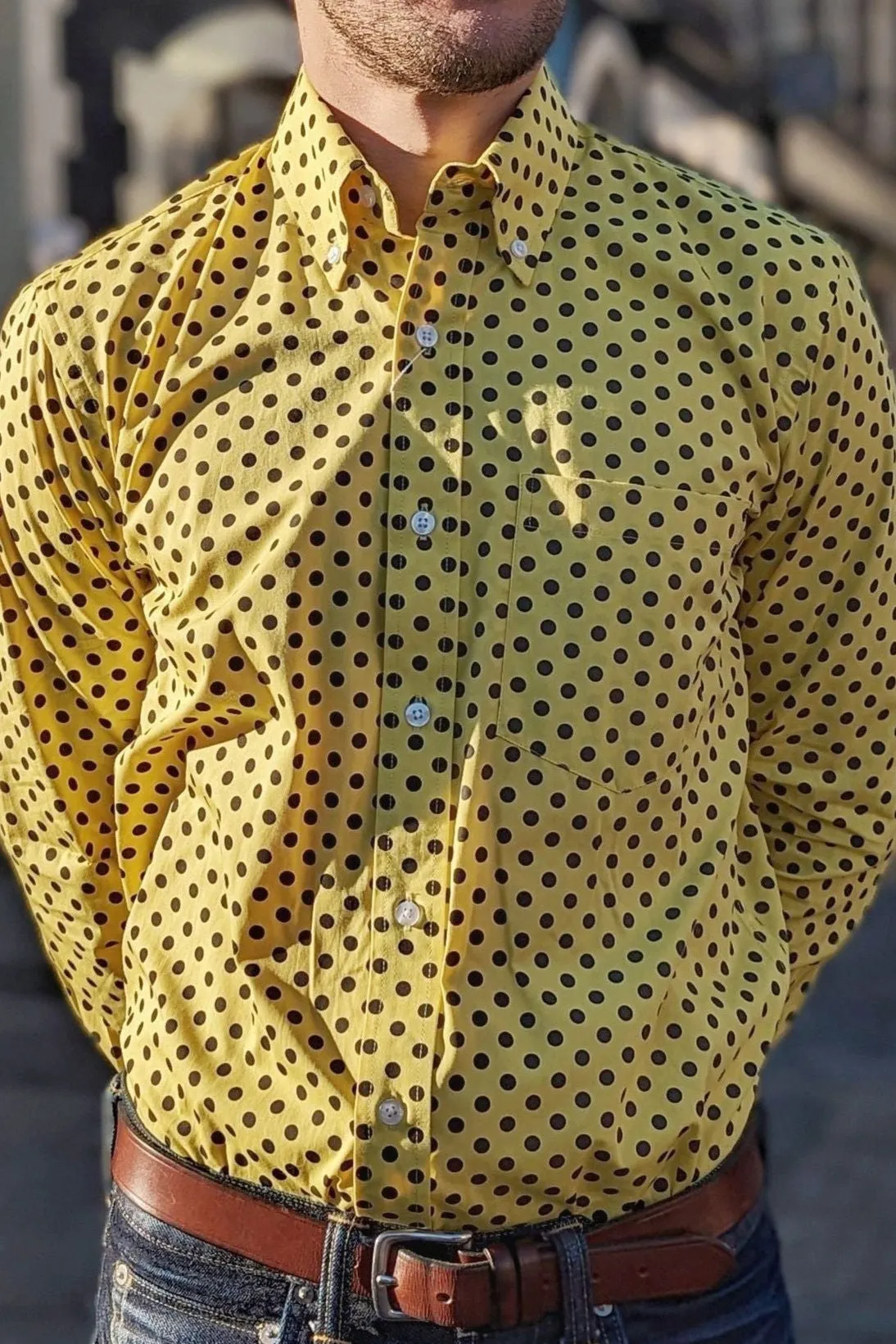 Relco - Polkadot Mustard & Black - Shirt