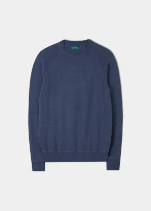 Saddington Cotton Merino Crew Neck Sweatshirt In Denim