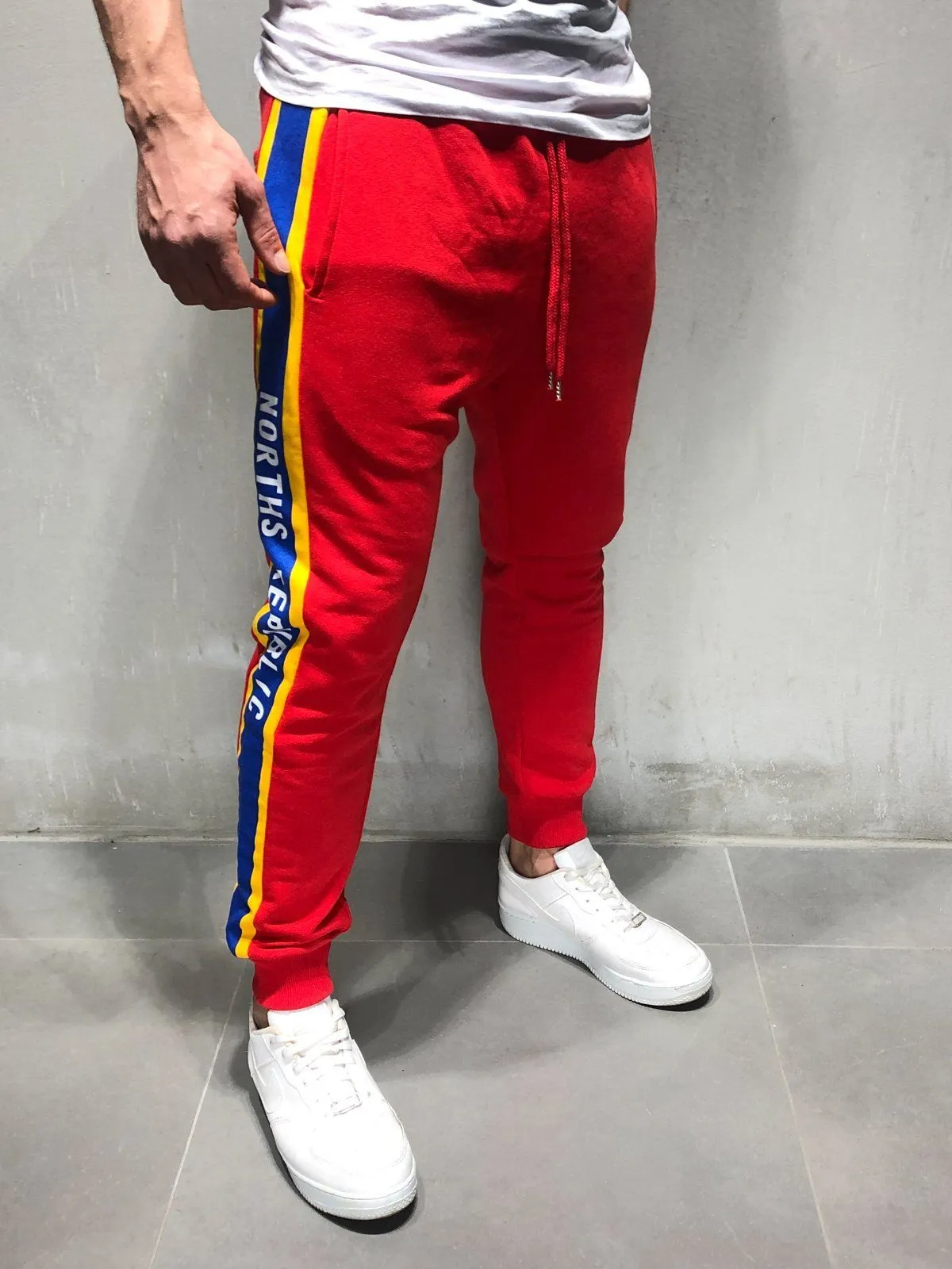 Side Stripe Sweatpants Printed