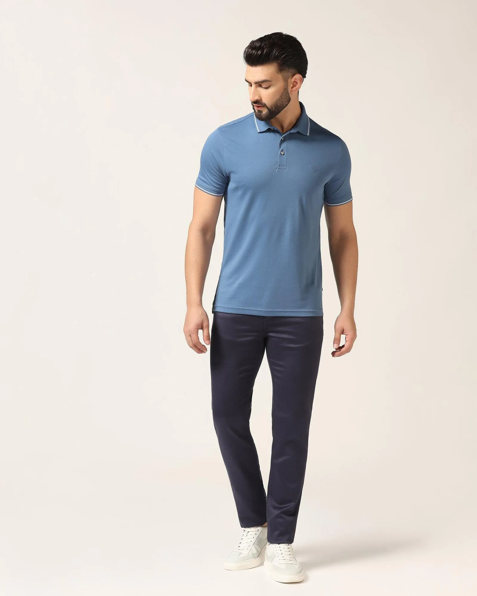 Slim Yonk Fit Navy Textured Jeans - Abto