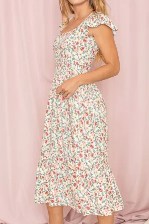 The Lena Flutter Sleeve Ditsy Floral Sundress